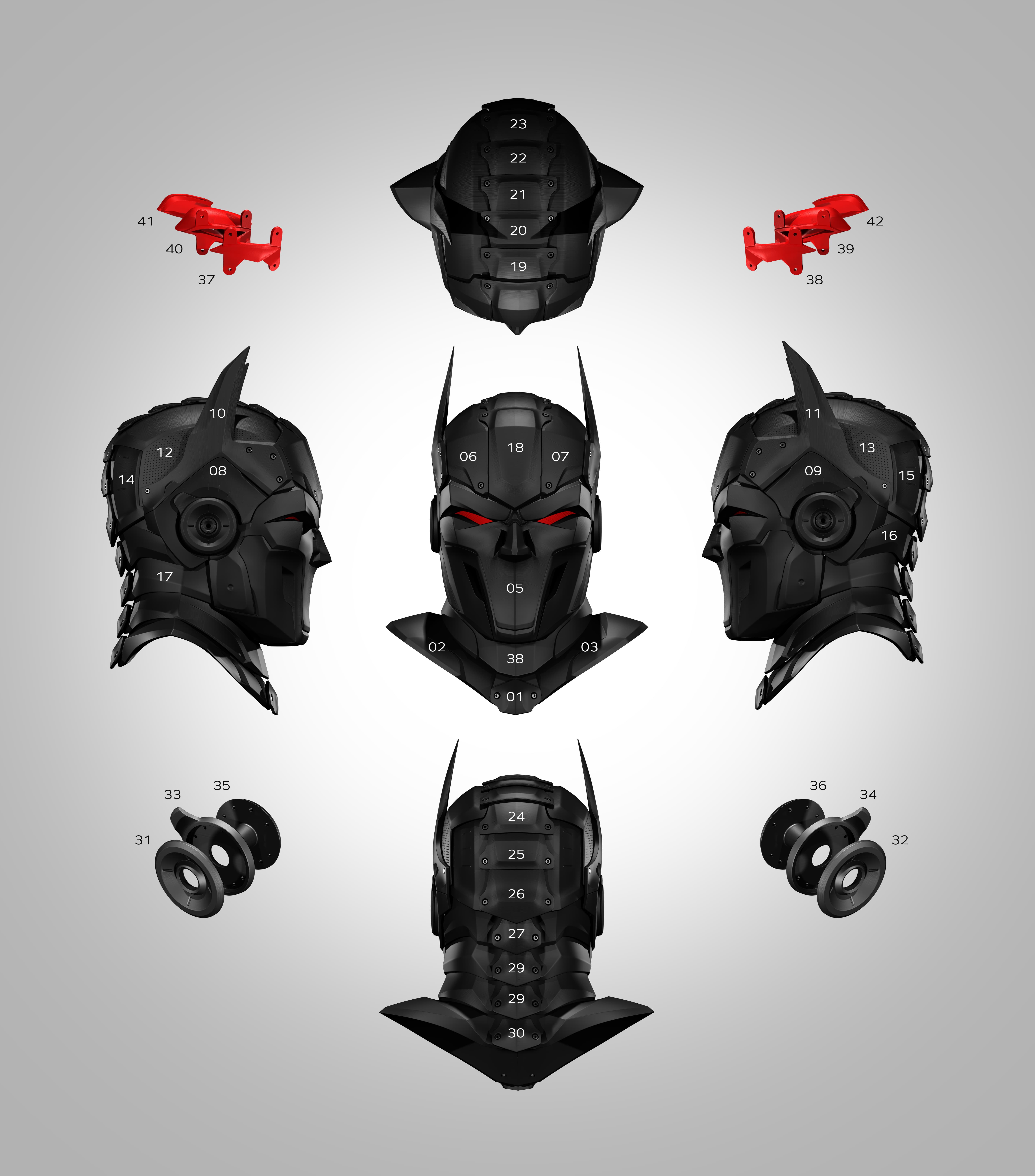 ZORTRAX Super Hero Mask 3D Printed Assembly