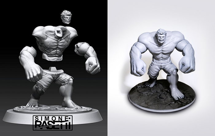 ZORTRAX 3D Printed Hulk Figure Simone Rasetii