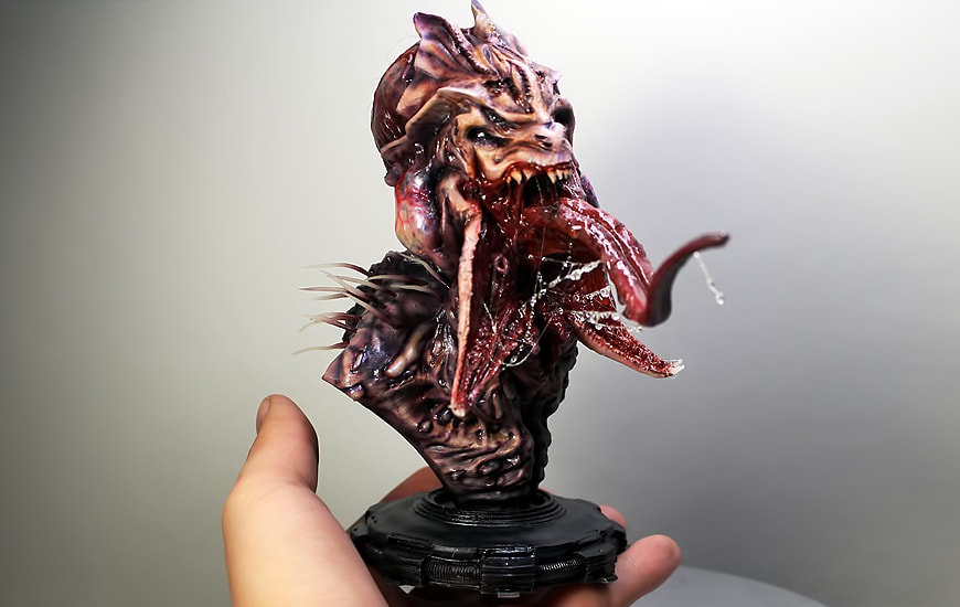 ZORTRAX Nikita Lebedev 3D Printed Alien Spitter Statue